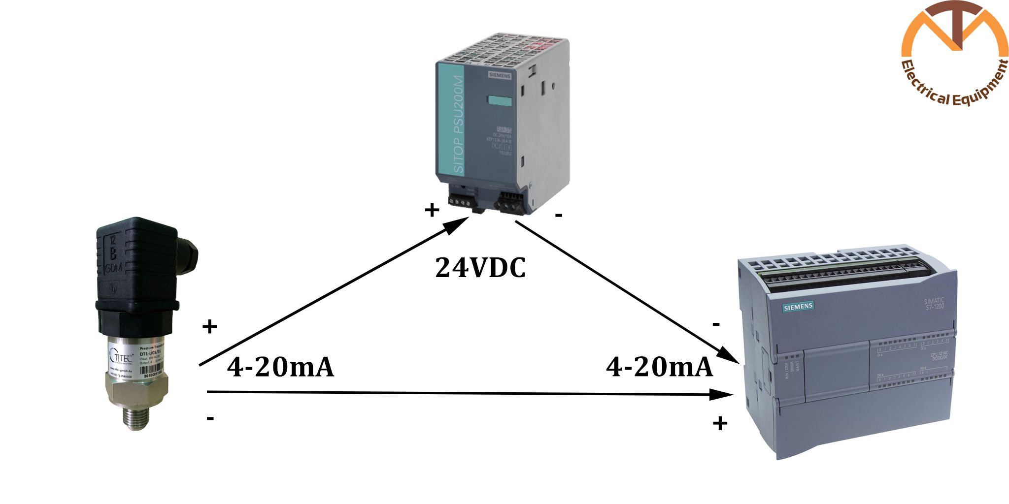 Sơ đồ kết nối Cảm biến áp suất nước, cảm biến áp suất đường ống nước