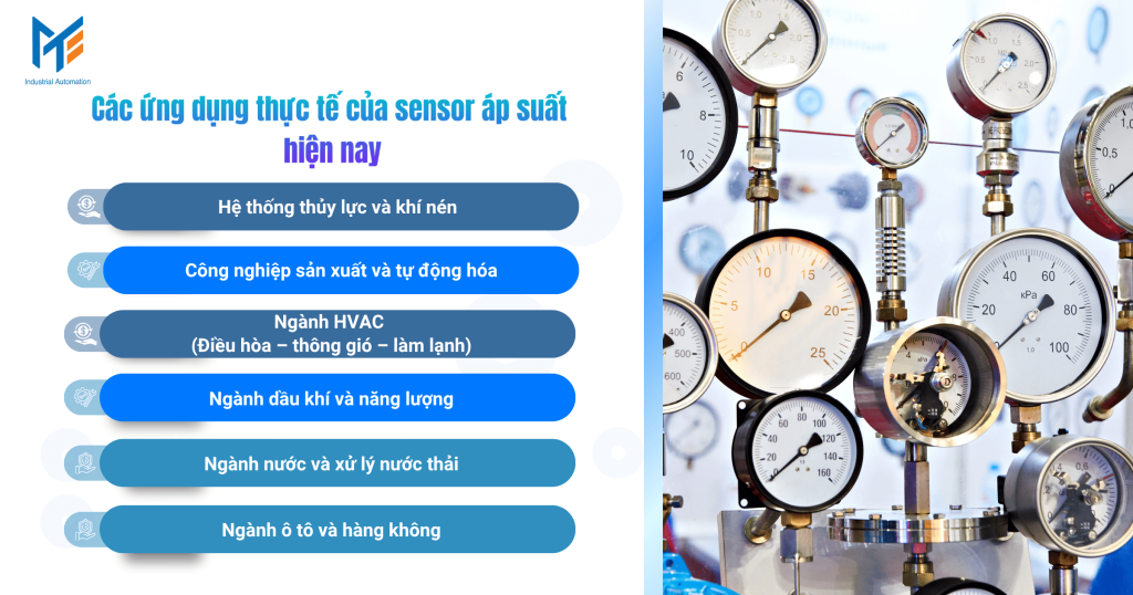 Các ứng dụng thực tế của sensor áp suất hiện nay