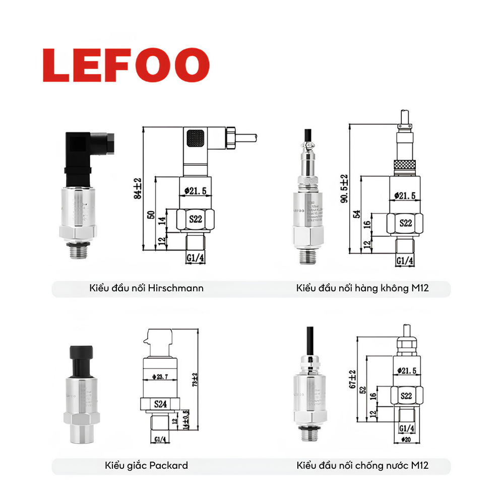 Kích thước cảm biến áp suất LFT2000