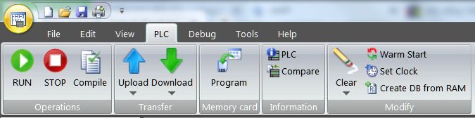 Menu phần mềm STEP 7- MicroWIN SMART V2.2