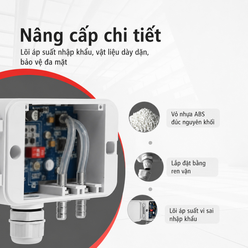 Chất liệu Cảm biến chênh lệch áp suất thấp LFM108