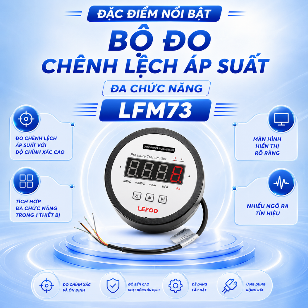 Đặc điểm nổi bật Bộ đo chênh lệch áp suất đa chức năng LFM73