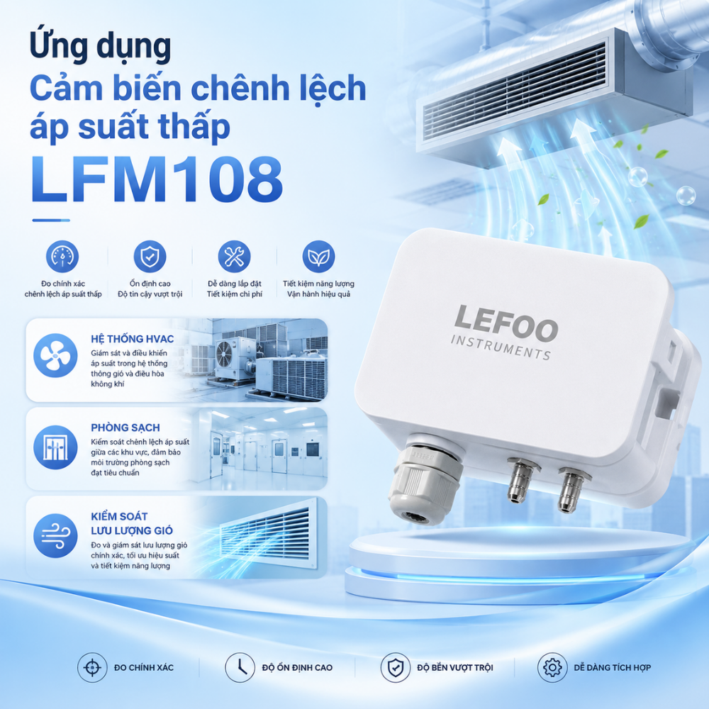 Ứng dụng Cảm biến chênh lệch áp suất thấp LFM108