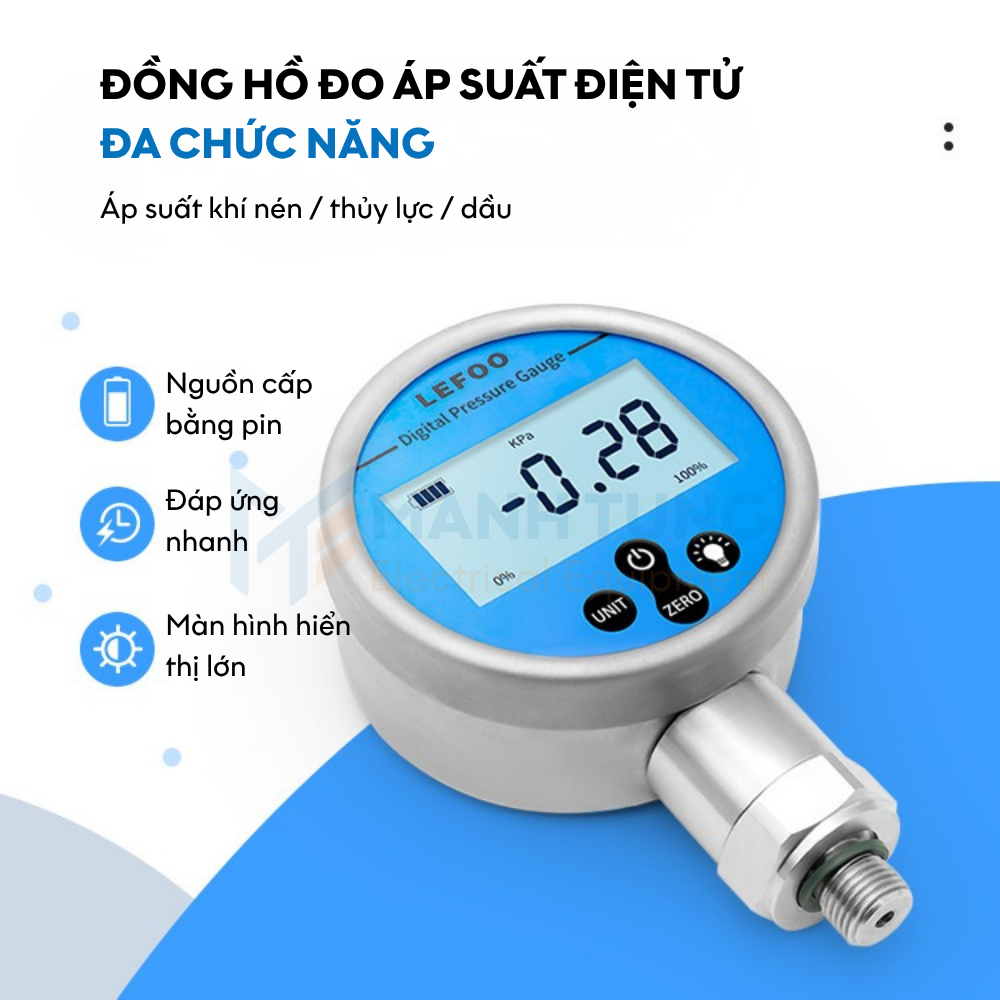 Đặc điểm của Đồng hồ áp suất kỹ thuật số chạy pin LFT6100