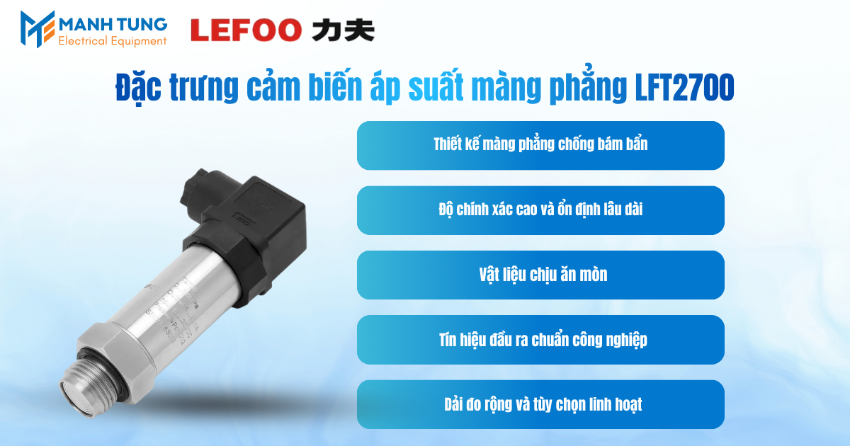 Đặc trưng cảm biến áp suất màng phẳng LFT2700