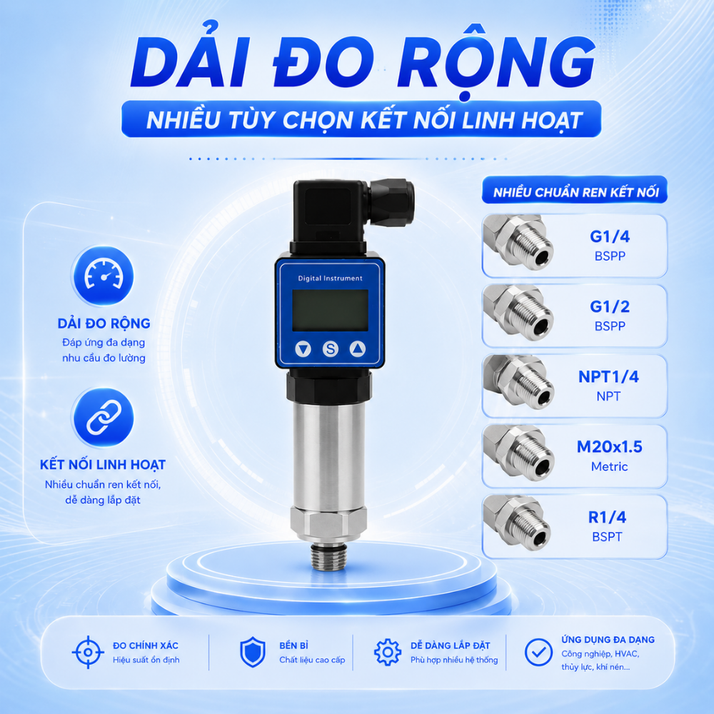 Dải đo rộng, nhiều tùy chọn kết nối linh hoạt
