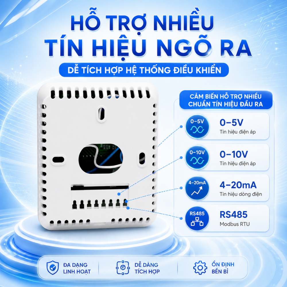 Hỗ trợ nhiều tín hiệu ngõ ra, dễ tích hợp hệ thống điều khiển