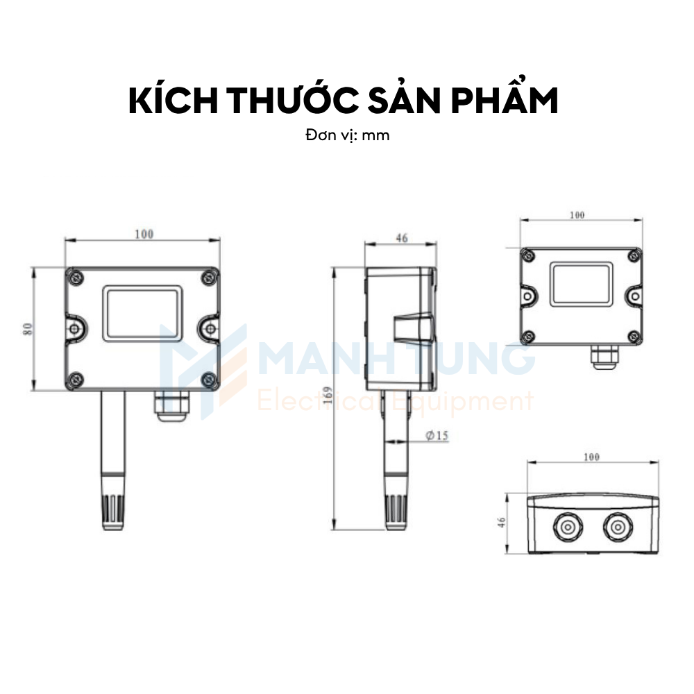 Kích thước Cảm biến nhiệt độ và độ ẩm LFH10