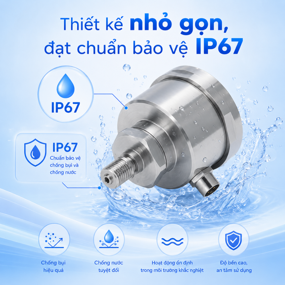 Thiết kế nhỏ gọn, đạt chuẩn bảo vệ IP67