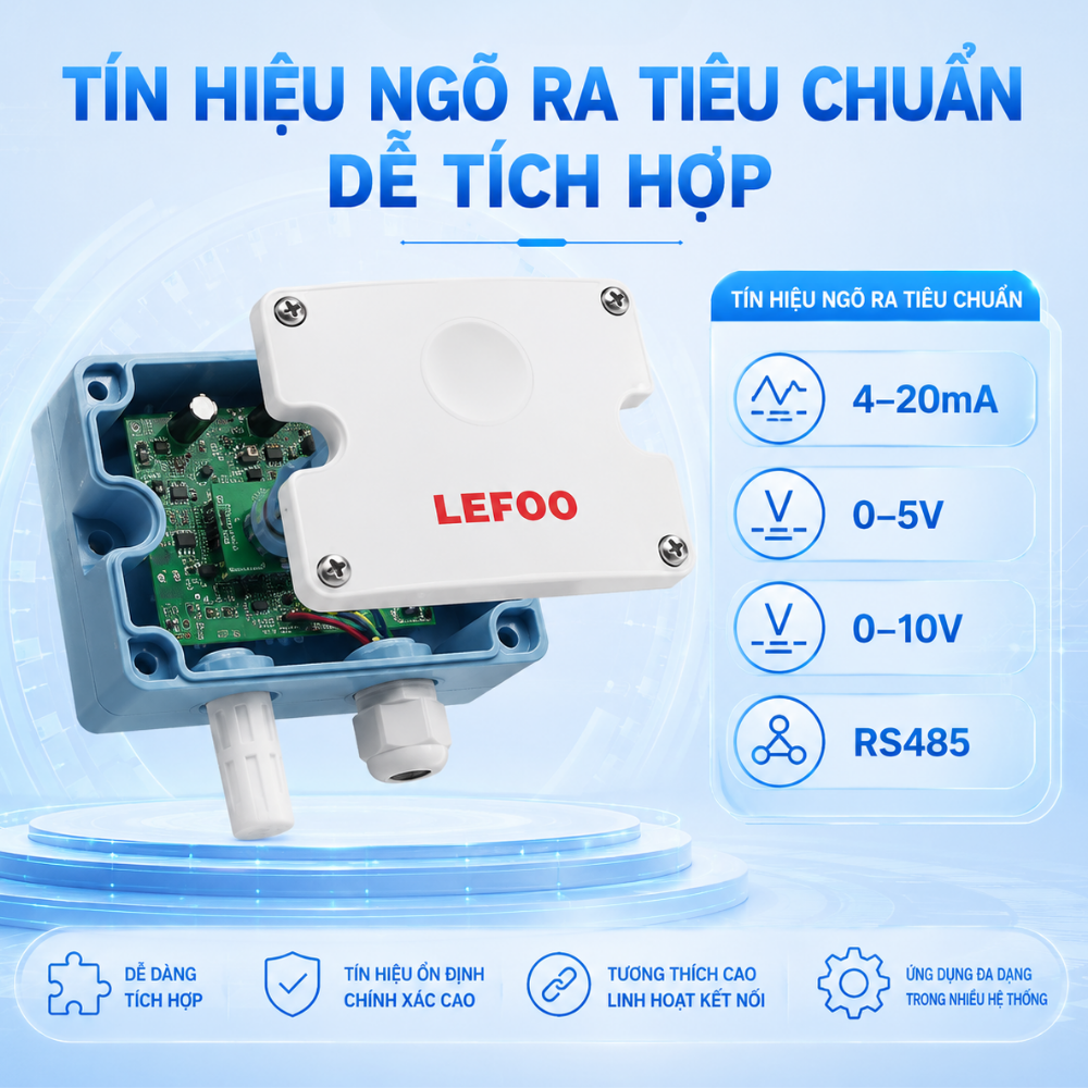 Tín hiệu ngõ ra tiêu chuẩn dễ tích hợp