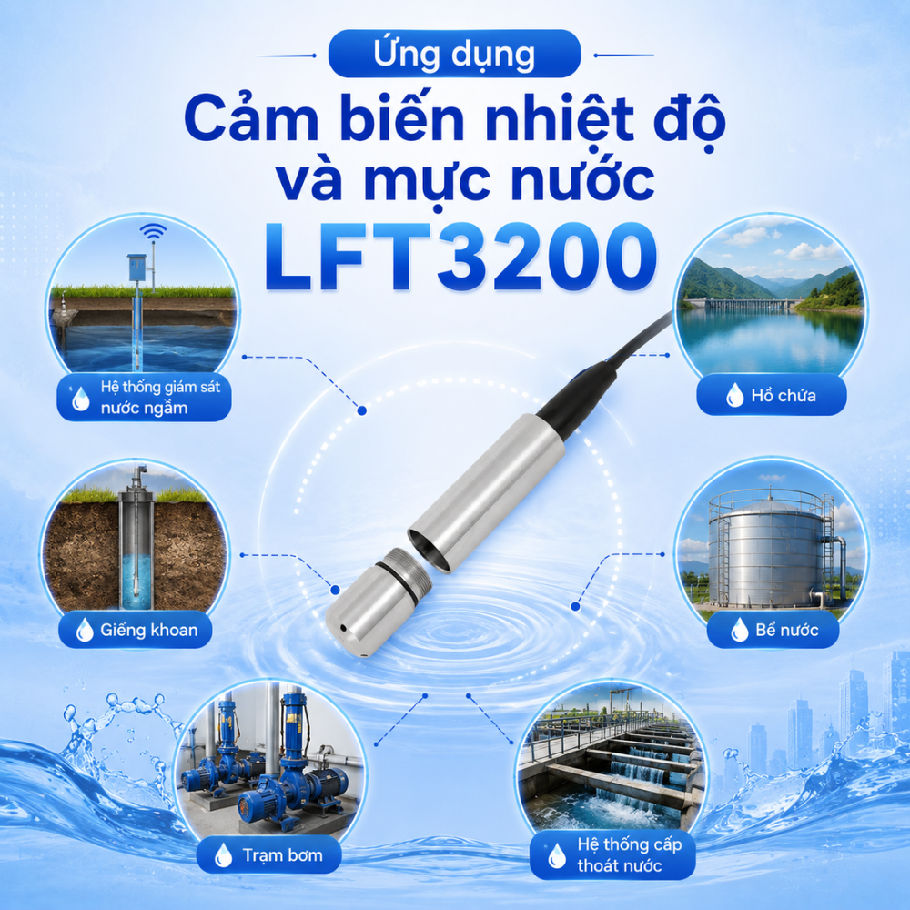 Ứng dụng Cảm biến nhiệt độ và mực nước LFT3200