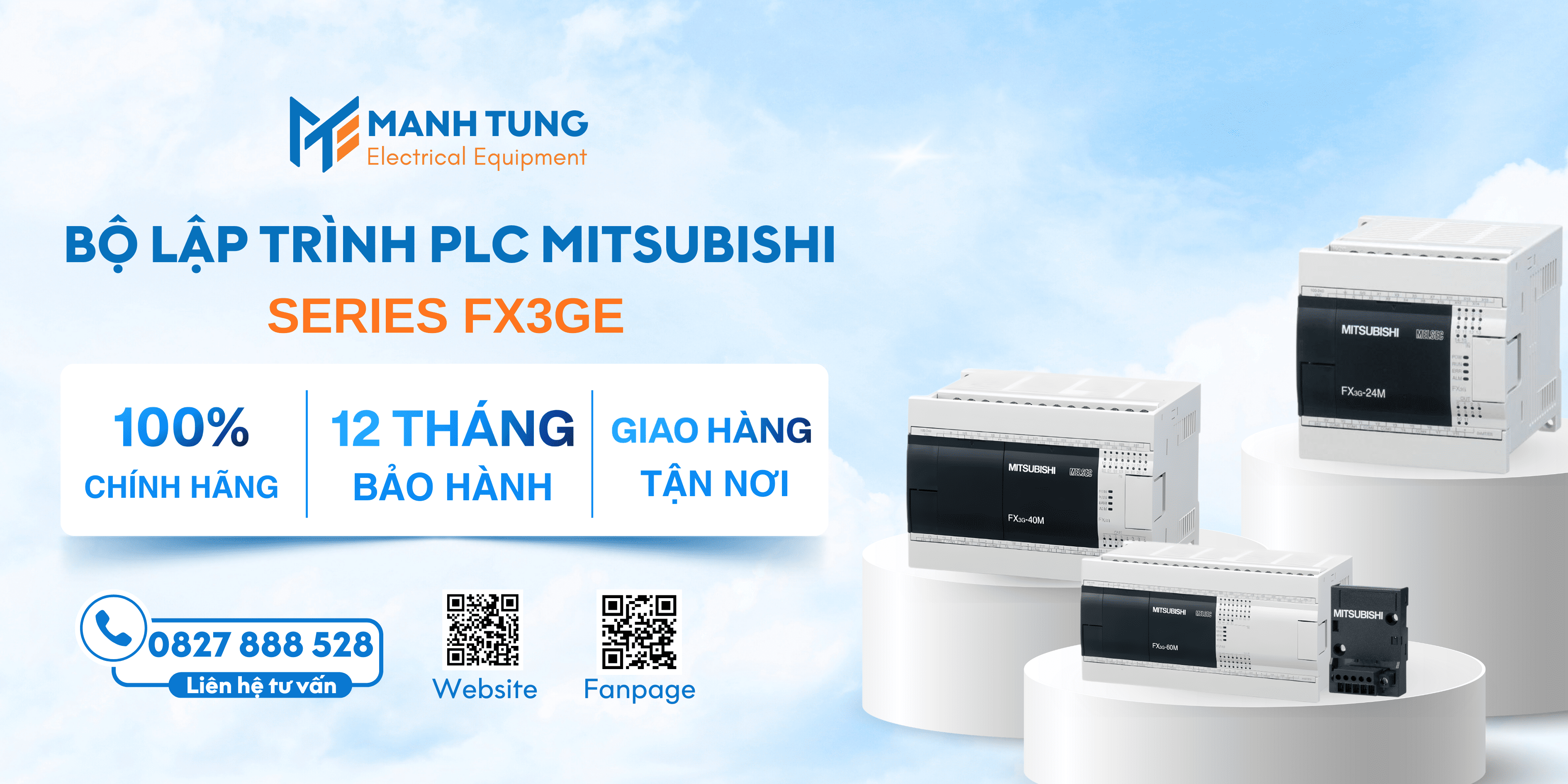 Mạnh Tùng nhà cung cấp bộ lập trình PLC Mitsubishi FX3GE uy tín chính hãng