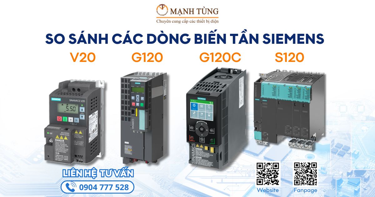 So Sánh Các Dòng Biến Tần Siemens: V20, G120, G120C, S120