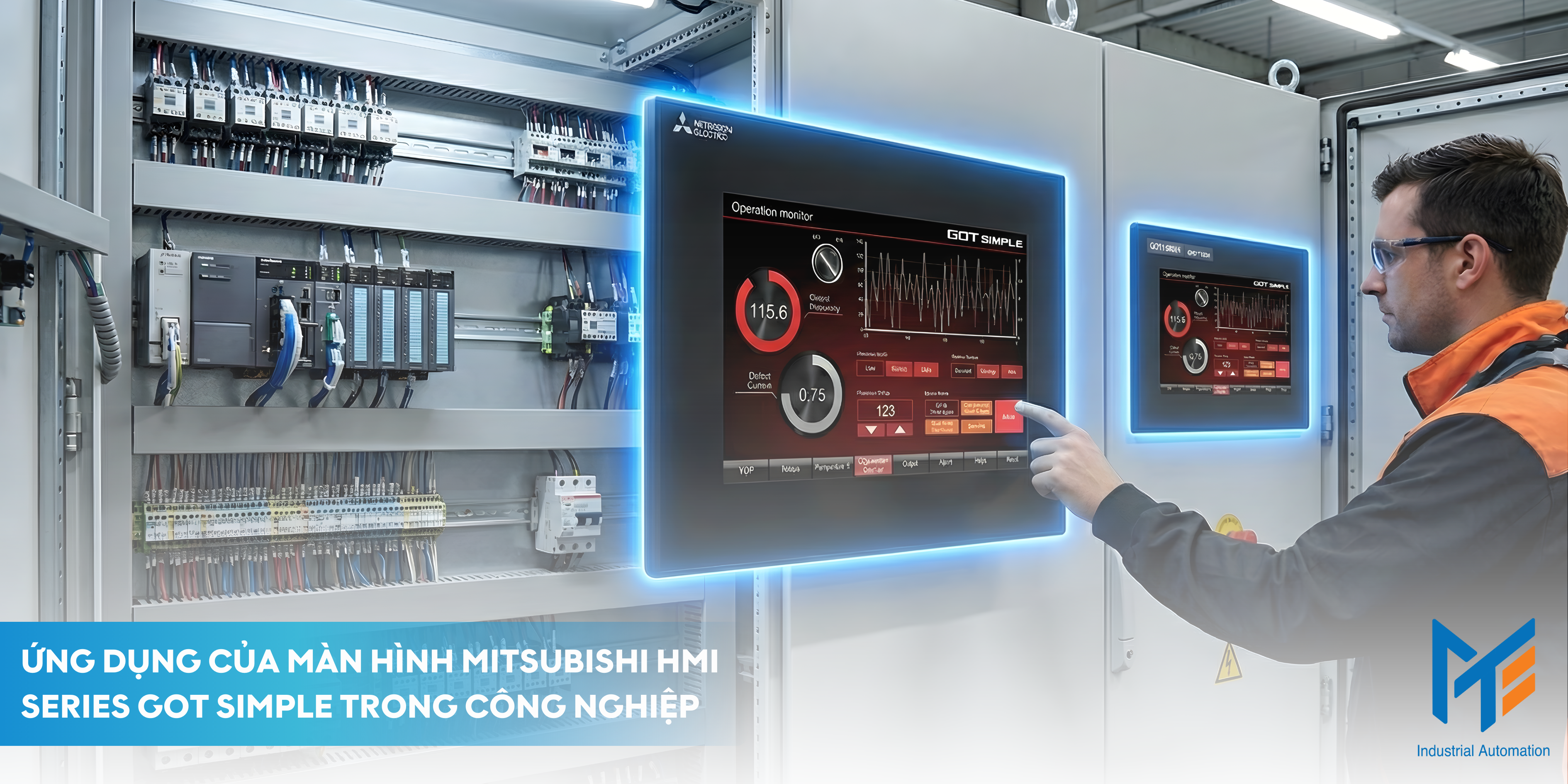 Ứng dụng của màn hình HMI Mitsubishi series GOT SIMPLE