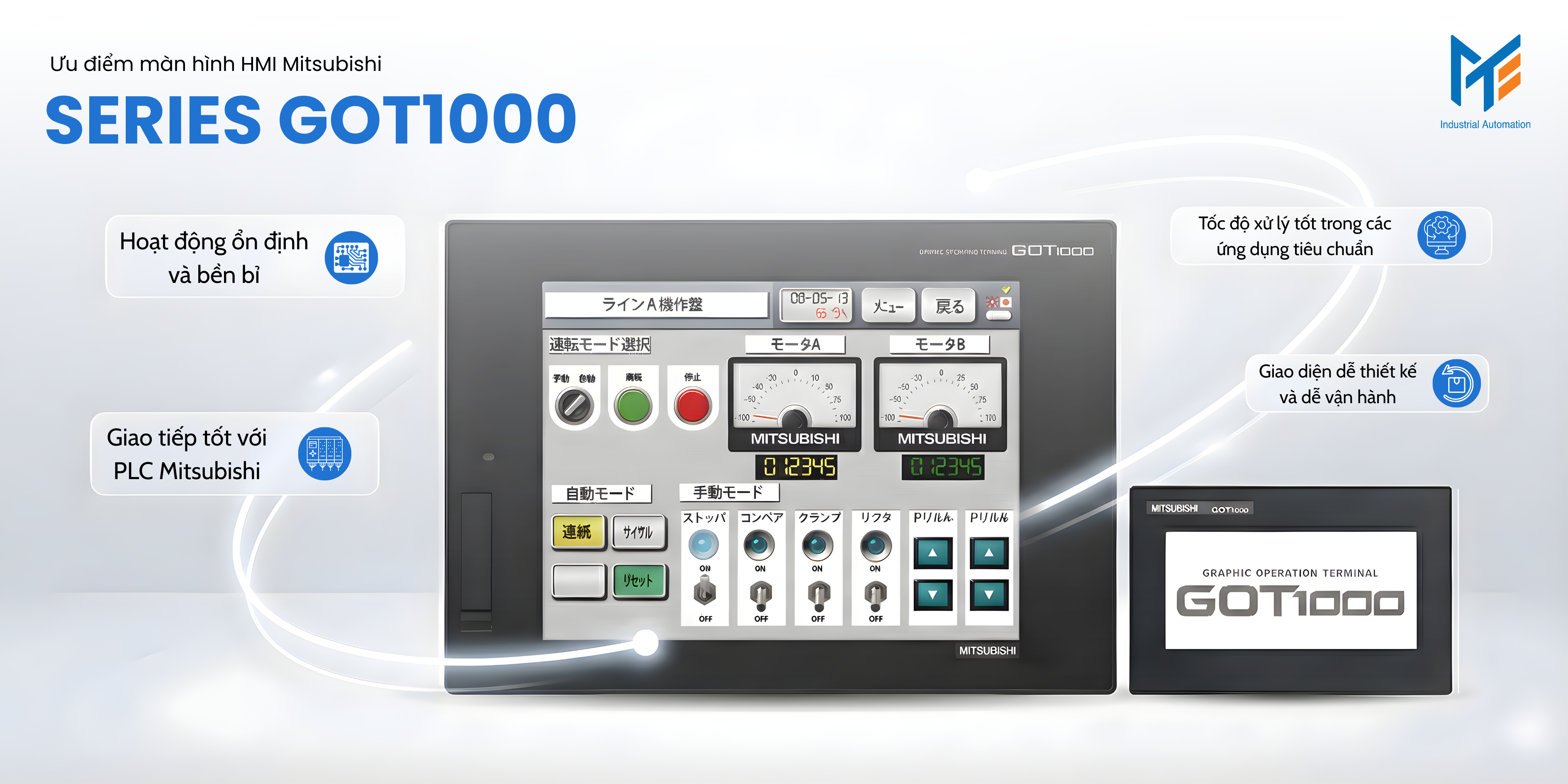 Ưu điểm nổi bật của Màn hình HMI Mitsubishi series GOT1000