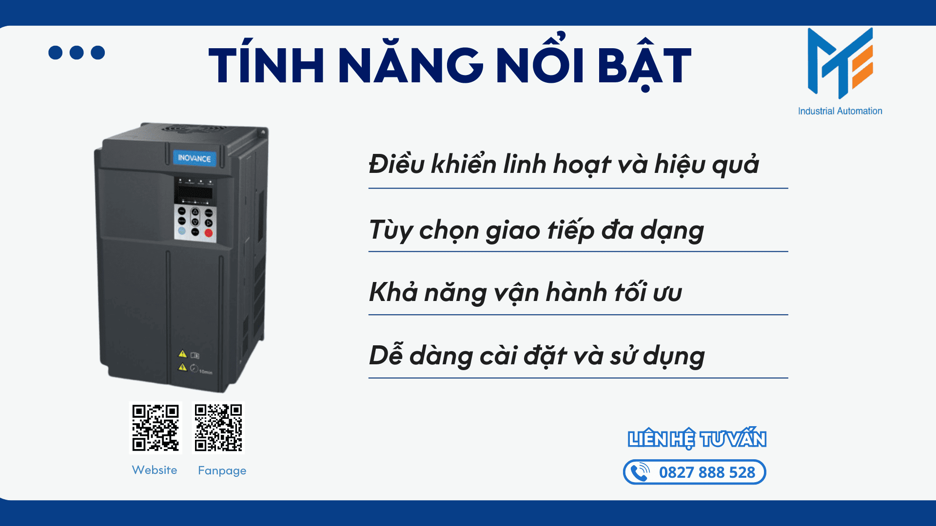 Tính năng nổi bật của biến tần  Inovance MD500T5.5GB-INT