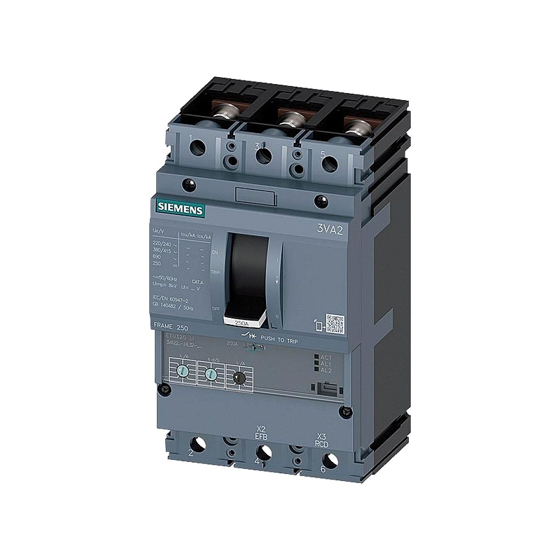 MCCB chỉnh dòng Siemens 3VA2225-8HL32-0AA0 250A 150kA 3P