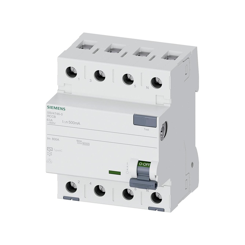 RCCB Siemens 5SV4746-0 63A 500mA 3P+N