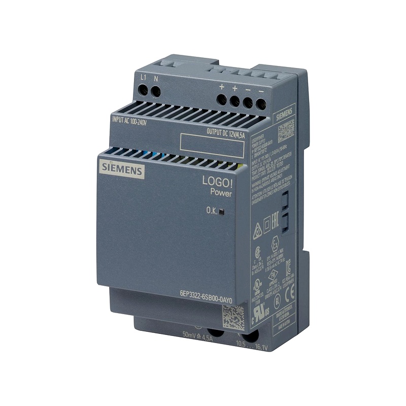6EP3322-6SB00-0AY0 - LOGO!POWER 12 V/4.5 A Regulated