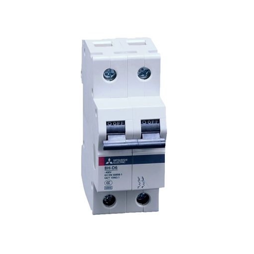BH-D6-2P-2A-TYPE-C-N - MCB Mitsubishi 2P 2A Loại C