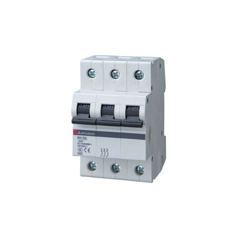 BH-D6-3P-10A-TYPE-C-N - Aptomat (MCB) 3 Pha 10A Type C Mitsubishi