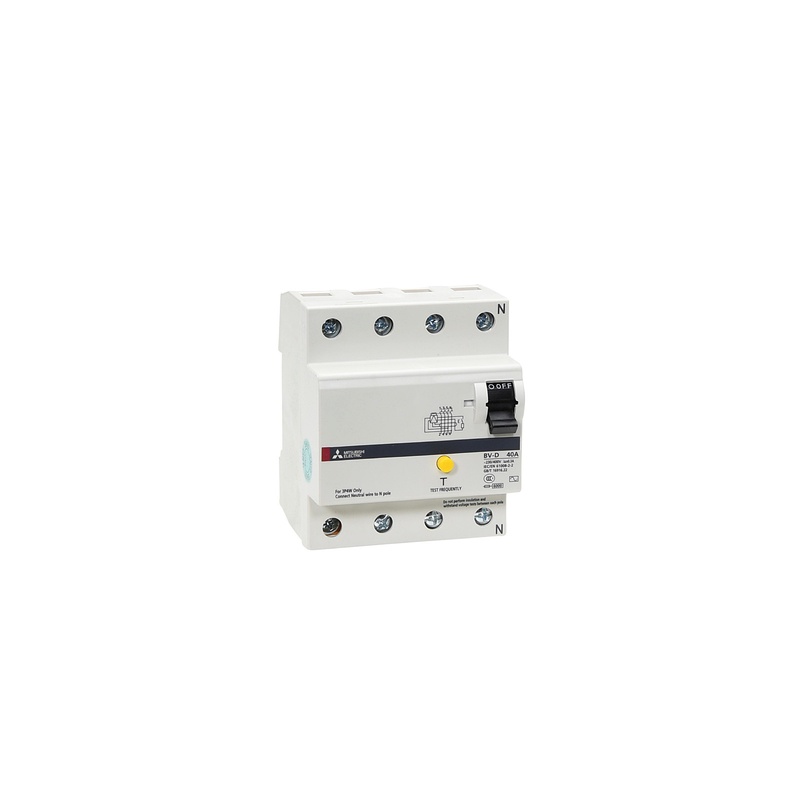 BV-D-4P-40A-300MA-N - Cầu dao chống rò (RCCB) Mitsubishi 4P 40A 300mA