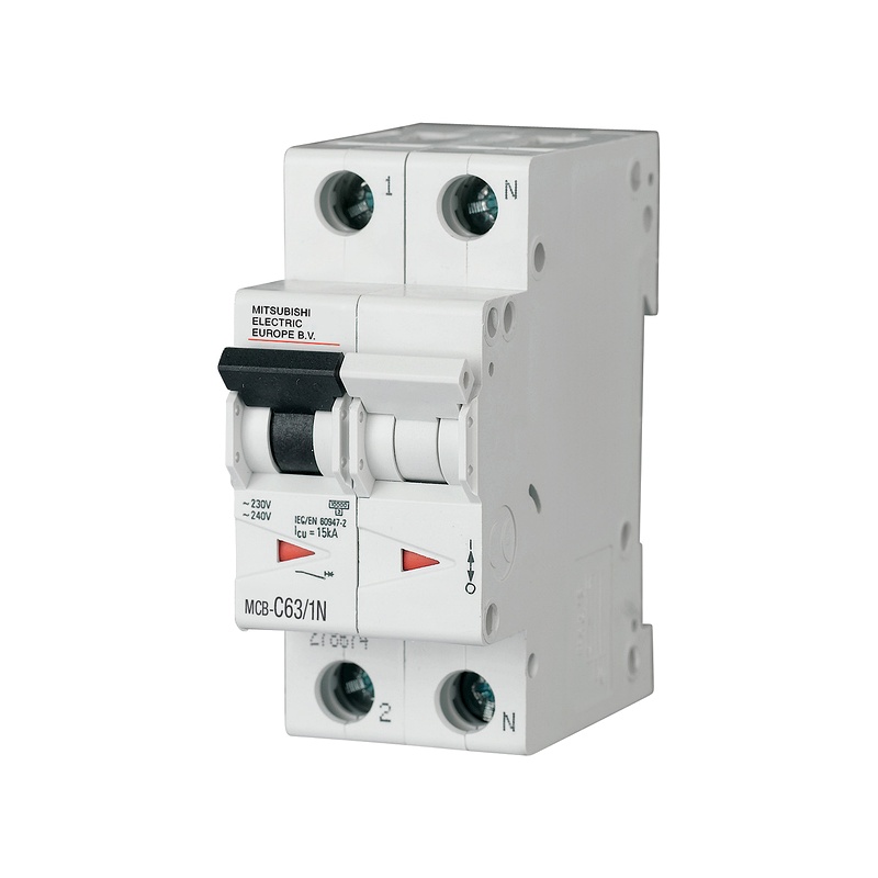MCB-C16-1N - Aptomat MCB Mitsubishi 1P+N 16A, C-Curve, Icu 10kA