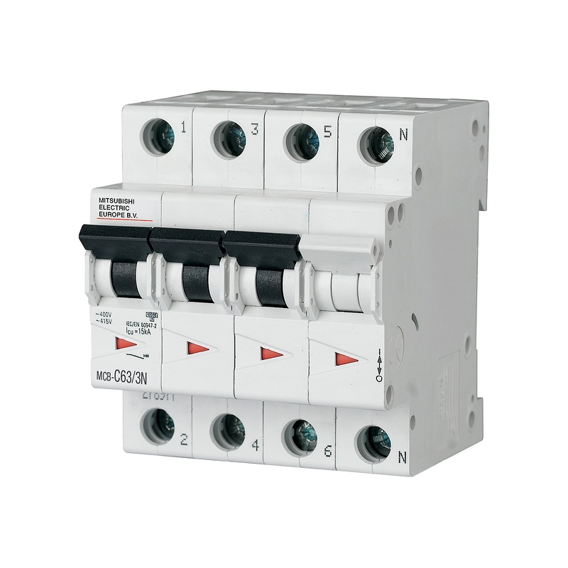 MCB-C16-3N - Aptomat MCB Mitsubishi 3P+N 16A 10kA Curve C