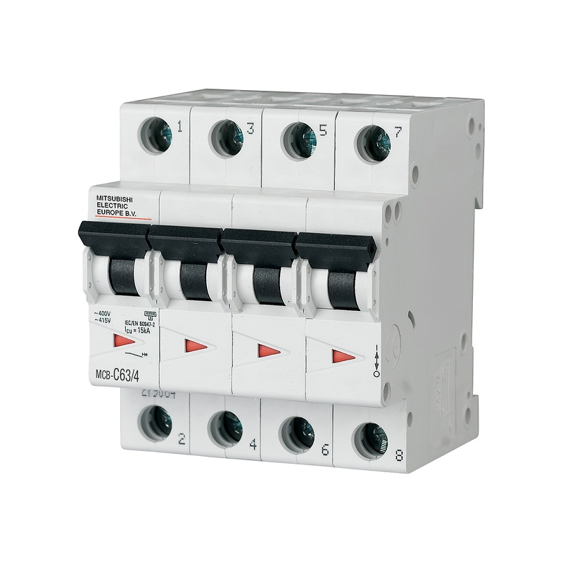 MCB-C25-4 - Aptomat Tép Mitsubishi 4P 25A, Đường Cong C, 10kA