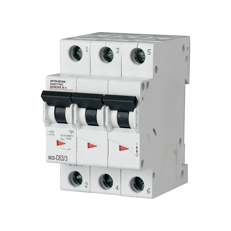 MCB-C32-3 - Aptomat MCB Mitsubishi 3P 32A, C-curve, 10kA