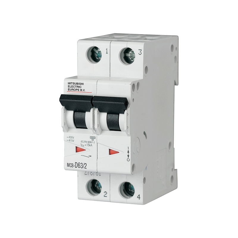 MCB-D2-2 - Aptomat MCB Mitsubishi 2P 22A, D-curve, Icu 15kA