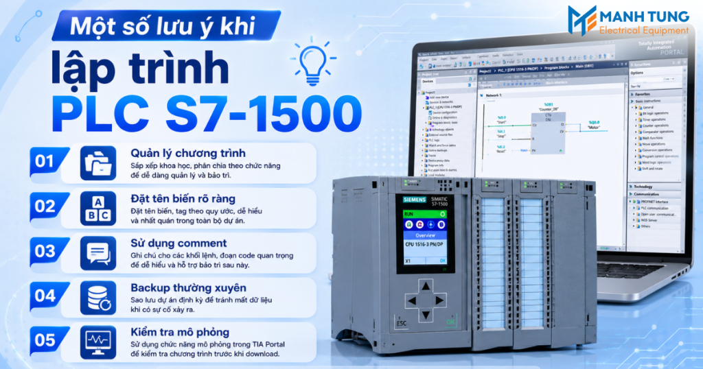Một số lưu ý khi lập trình PLC S7-1500