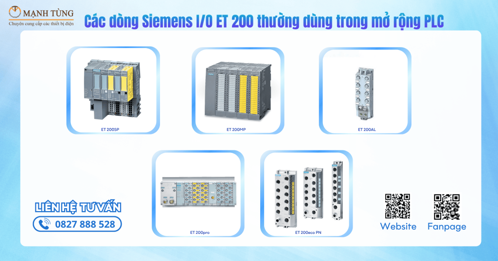 Các dòng Siemens I/O ET 200 thường dùng trong mở rộng PLC