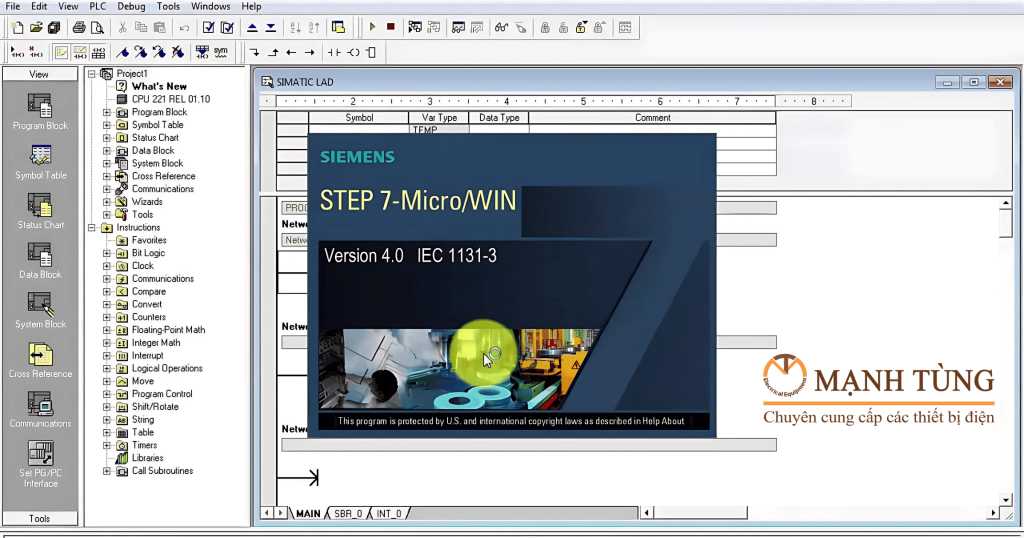 Giao diện phần mềm STEP 7-Micro/Win