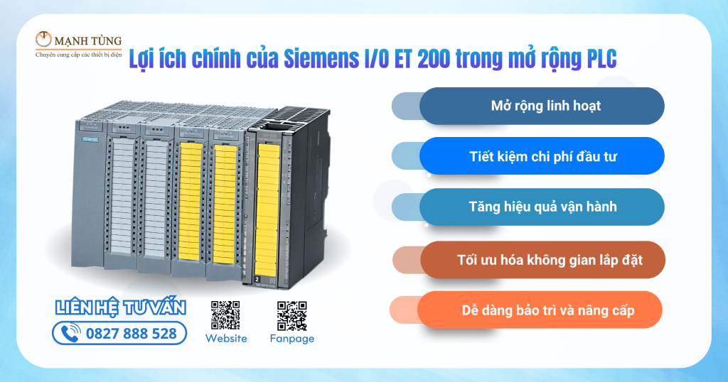 Lợi ích chính của Siemens I/O ET 200 trong mở rộng PLC