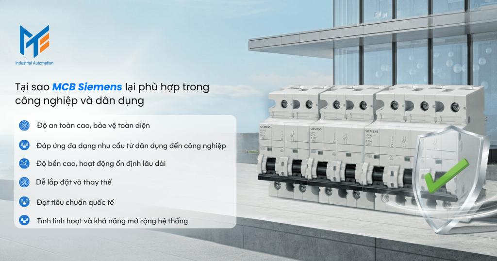 Tại sao MCB Siemens lại phù hợp trong công nghiệp và dân dụng
