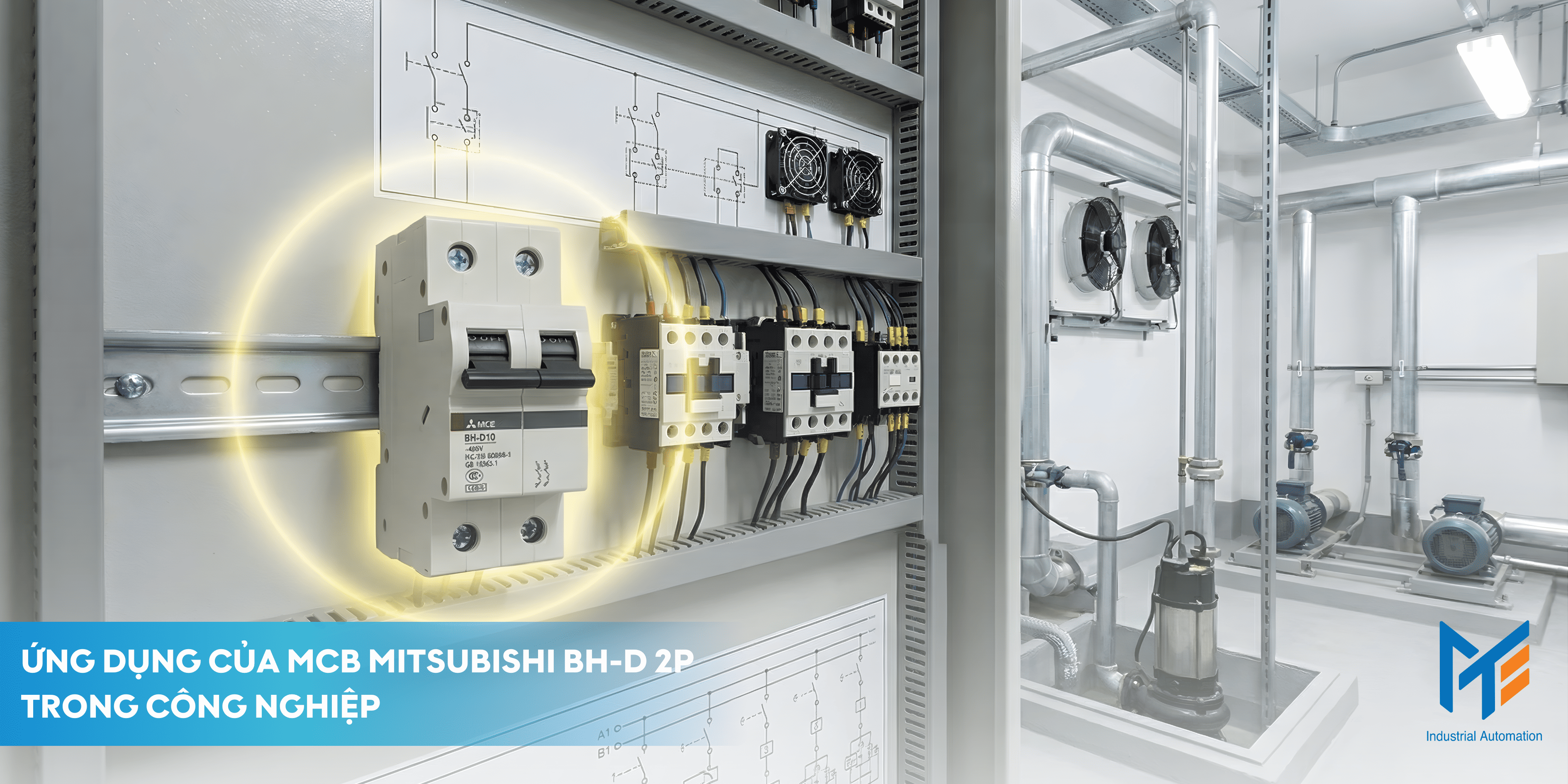 Ứng dụng của MCB Mitsubishi Series BH-D 2P trong công nghiệp