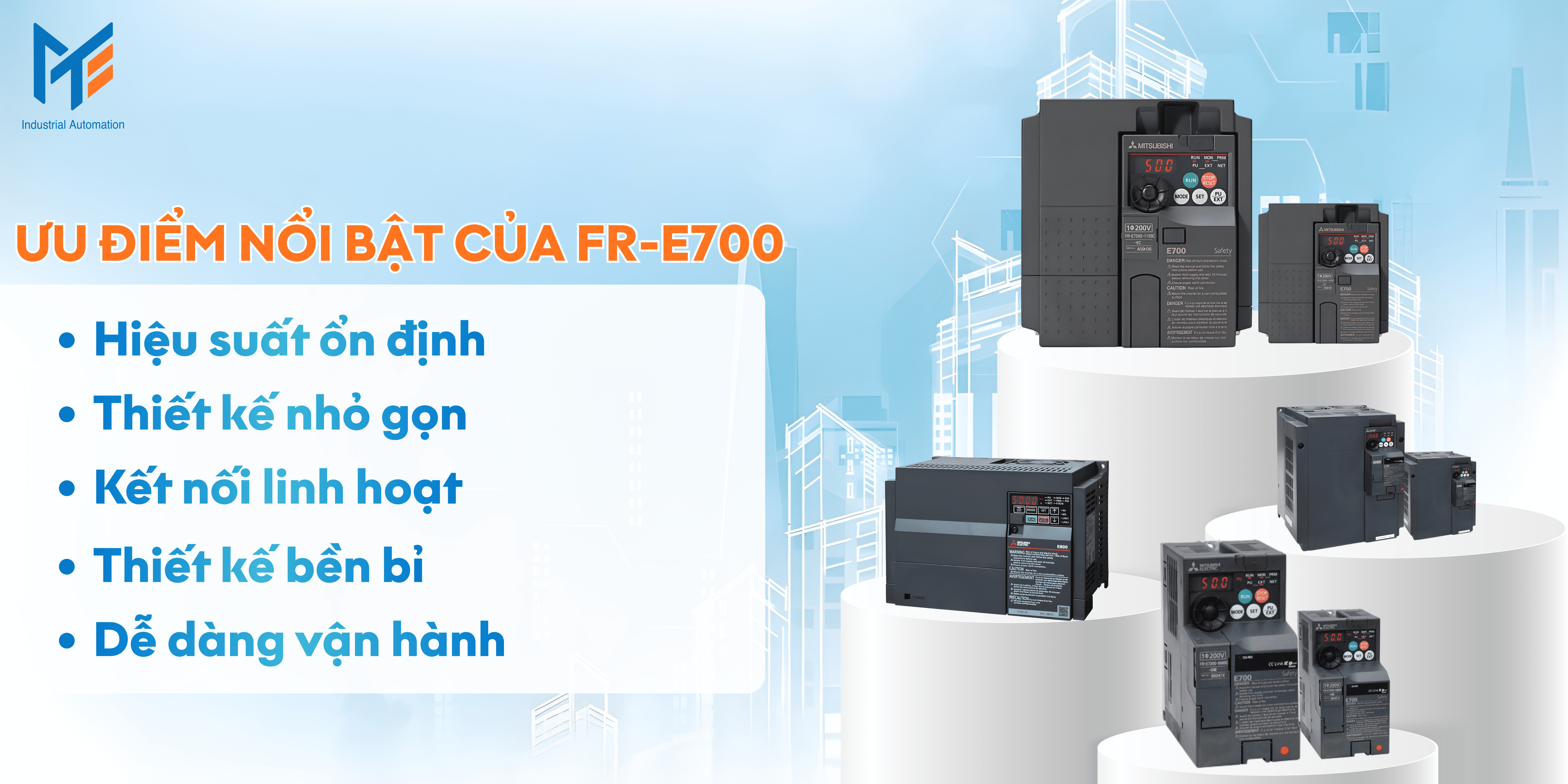 Ưu điểm nổi bật của sản phẩm biến tần Mitsubishi FR-E700