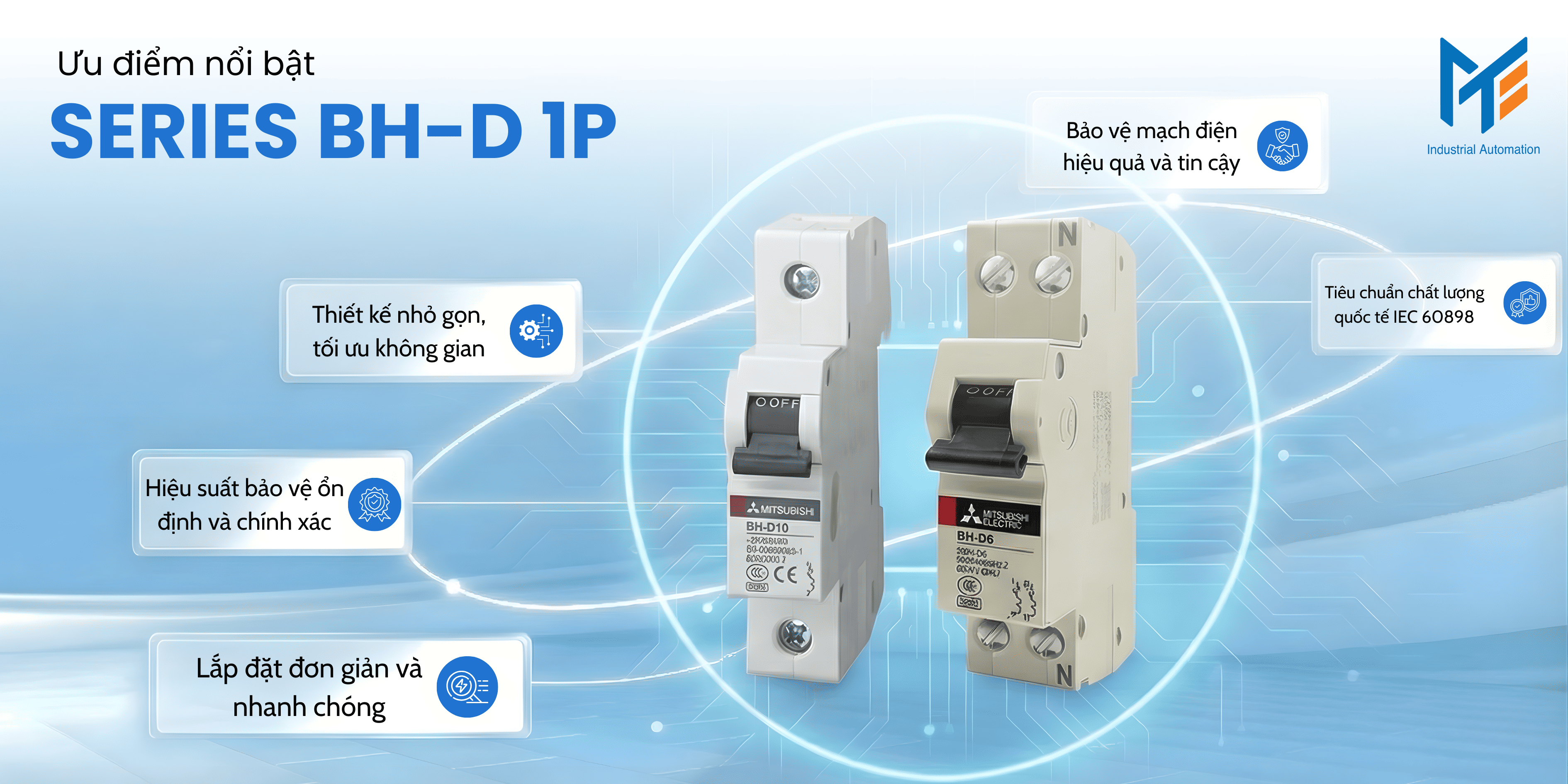Ưu điểm nổi bật của MCB Mitsubishi Series BH-D 1P