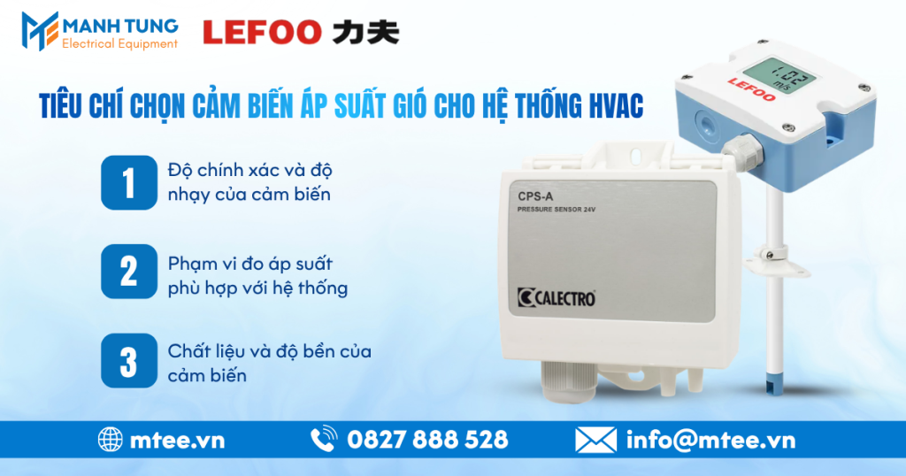Tiêu chí chọn cảm biến áp suất gió cho hệ thống HVAC