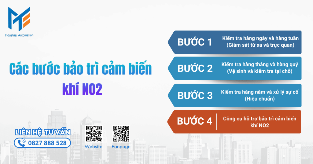 Các bước bảo trì cảm biến khí NO2