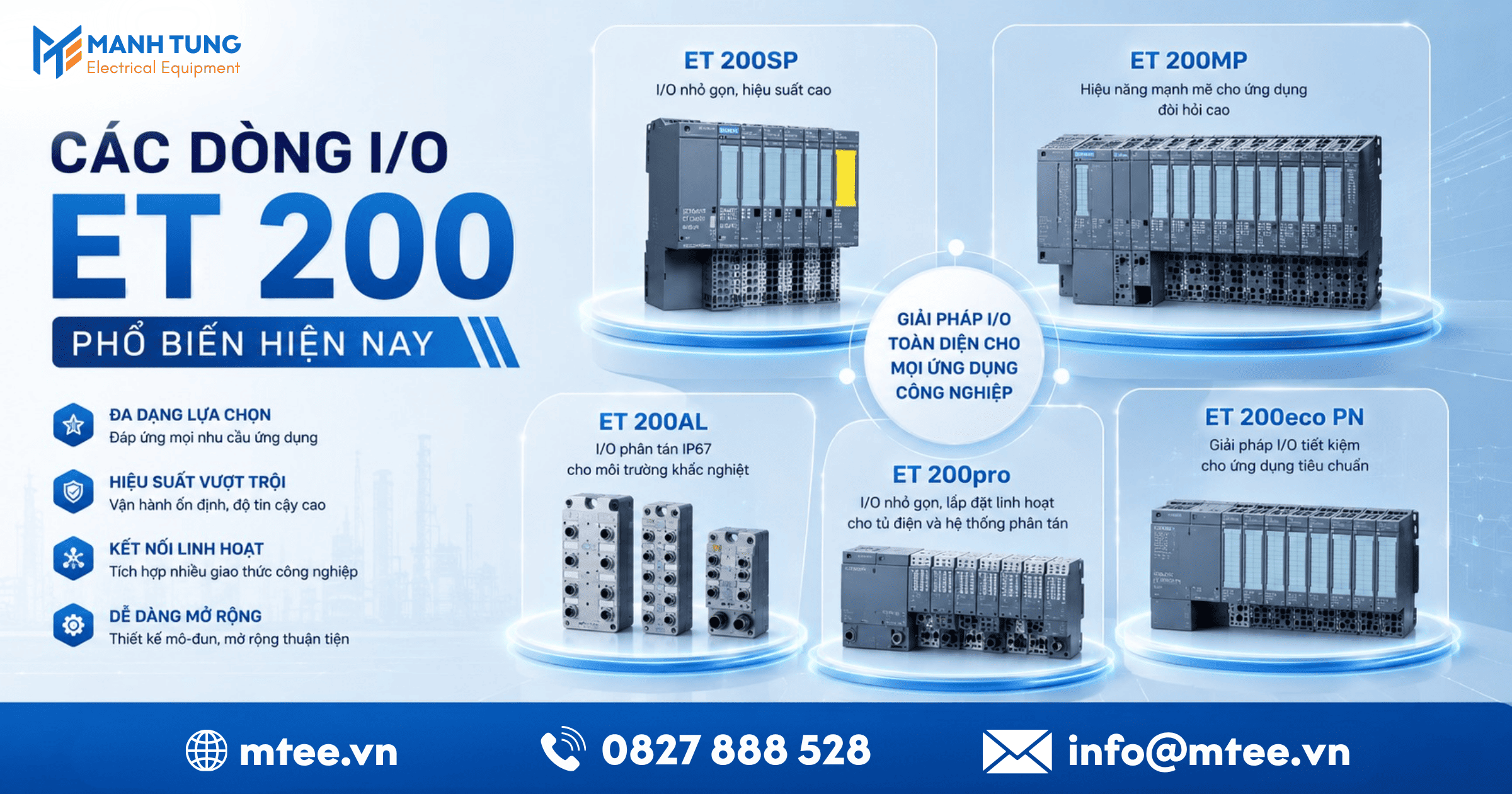 Các dòng I/O ET 200 phổ biến hiện nay