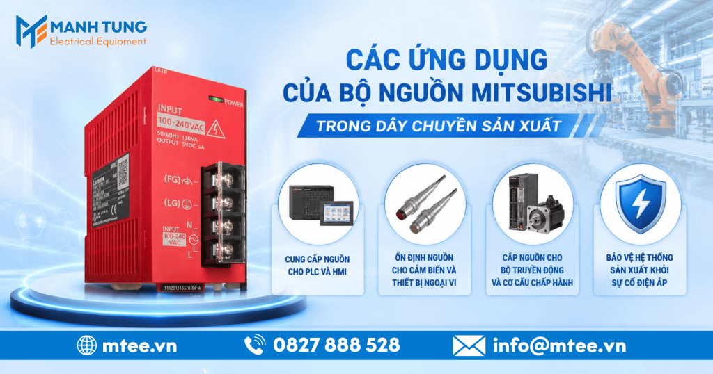 Các ứng dụng của bộ nguồn Mitsubishi trong dây chuyền sản xuất