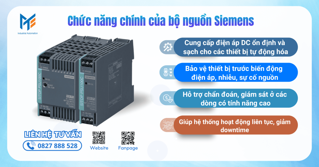 Chức năng chính của bộ nguồn Siemens