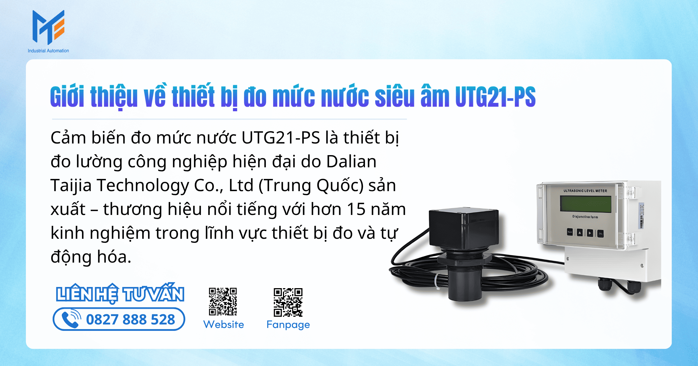 Giới thiệu về thiết bị đo mức nước siêu âm UTG21-PS