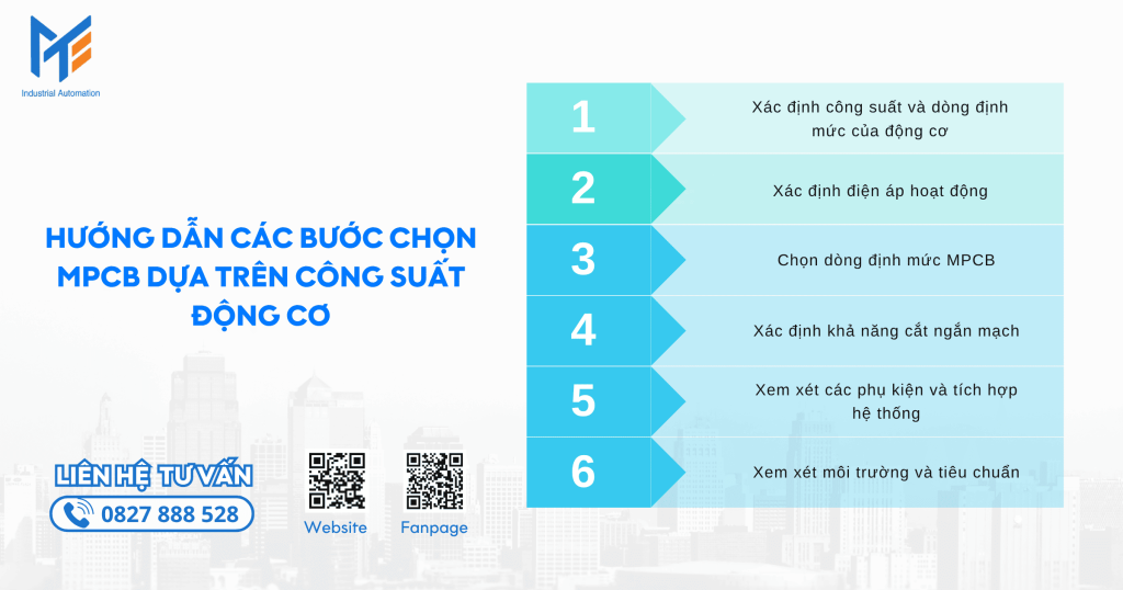 Hướng dẫn các bước chọn MPCB dựa trên công suất động cơ