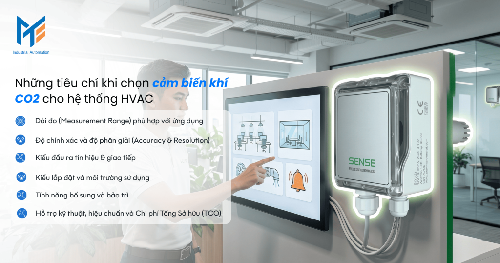 Những tiêu chí khi chọn cảm biến khí CO2 cho hệ thống HVAC