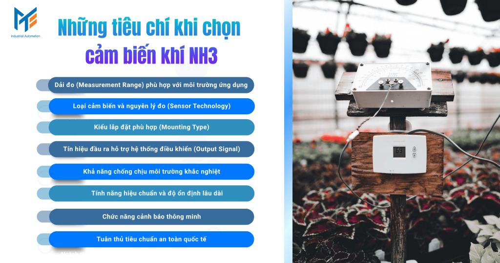 Những tiêu chí khi chọn cảm biến khí NH3