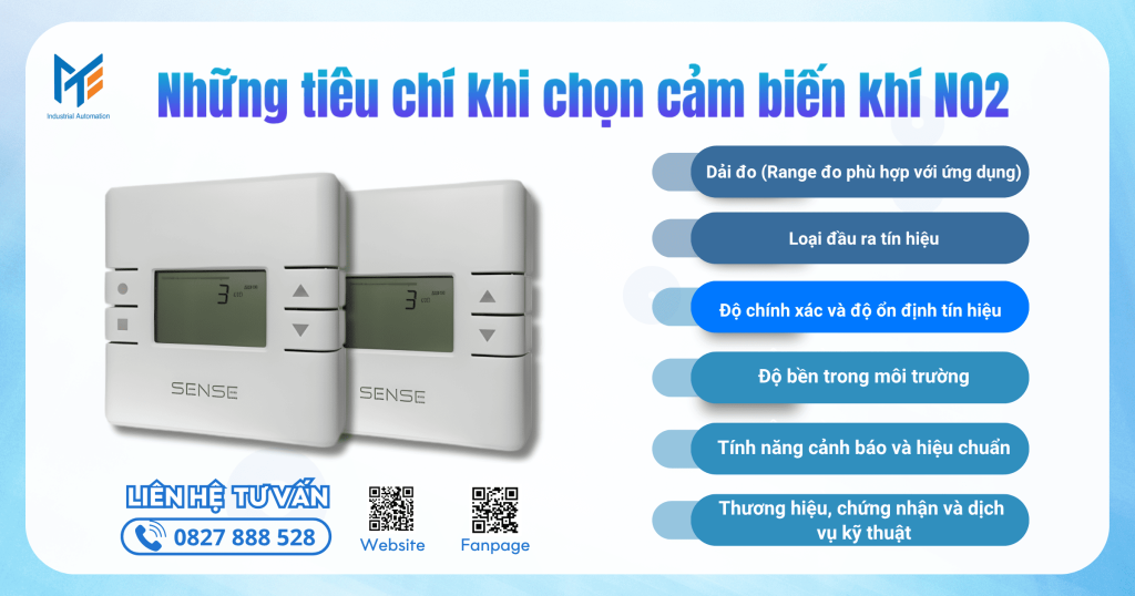 Những tiêu chí khi chọn cảm biến khí NO2