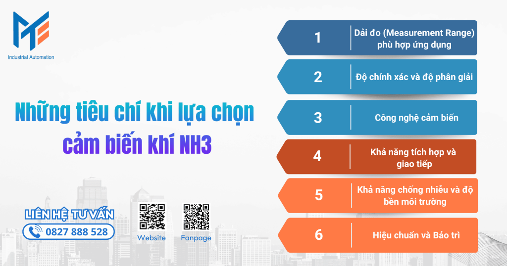 Những tiêu chí khi lựa chọn cảm biến khí NH3